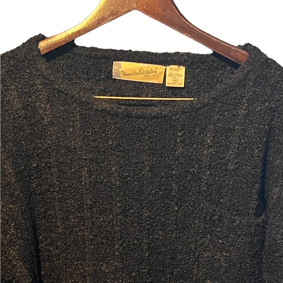 Diane Von Furstenberg Vintage Knit Sweater, Jet Black | M - Picture 5 of 13